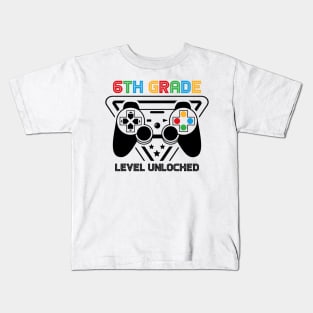 6th Grade Level Unlocked Video Gamer Back to School Boys Kids T-Shirt